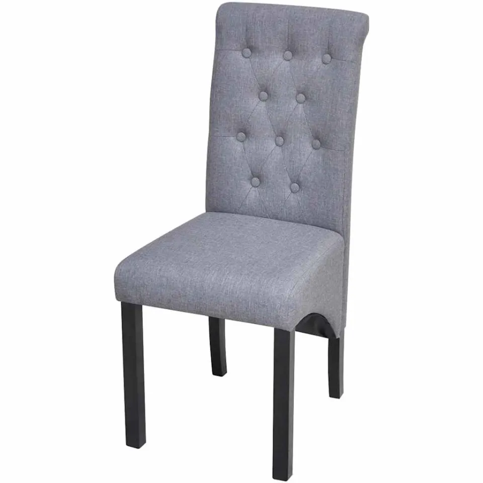 vidaXL Eetkamerstoelen 6 st stof lichtgrijs grijs, foto 3