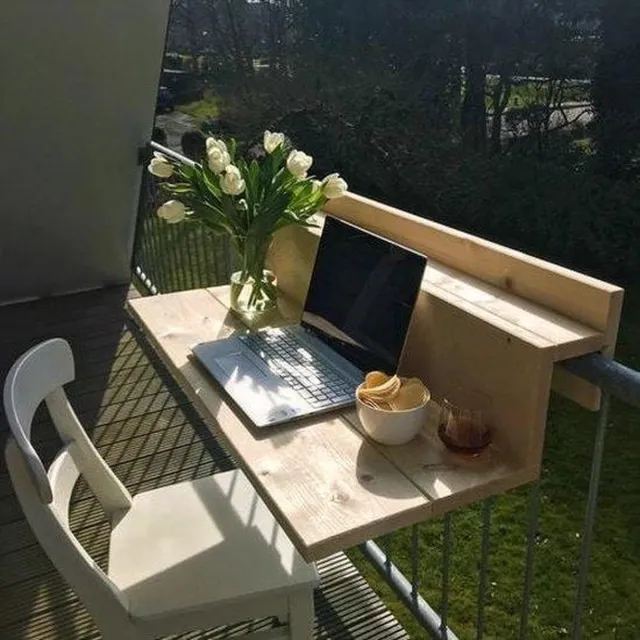 GoudmetHout Balkontafel Hangend XL - 99 cm Hout - Balkonbar - Hangtafel Buiten - Relingdikte vanaf 9 t/m 14 cm - Bijzettafel Balkon & Tuin tafeltje - Transparant Wash Transparant wash (zelf beitsen)