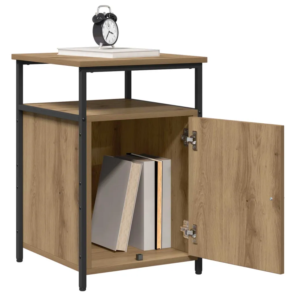 vidaXL Nachtkastje artisanaal eikenkleurig Bewerkt hout, foto 3