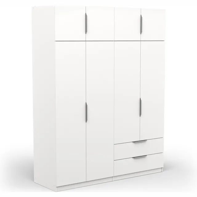 CaliCosy Kledingkast Spectre 157cm 8 deuren & 2 lades - mat wit