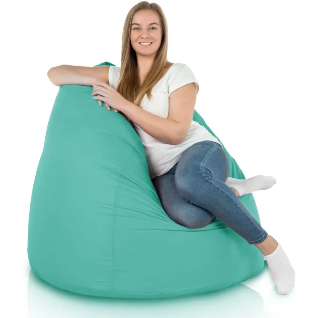 Italpouf Turquoise Sako Poef XXL Outdoor Waterdicht Tuin Zitzak met Vulling