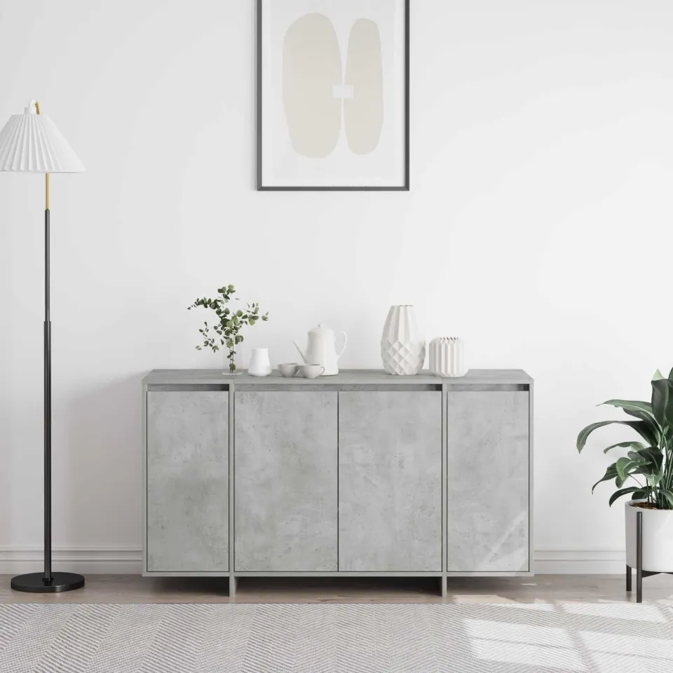 vidaXL Dressoir Beton Grijs 135 x 41 x 75 cm Bewerkt hout, foto 4