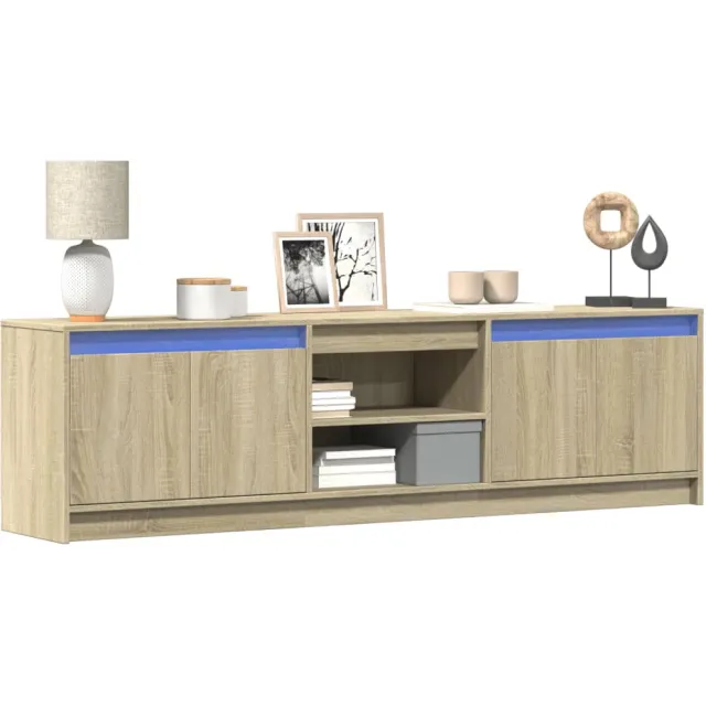 vidaXL Tv-meubel met LED 180x34x50 cm bewerkt hout sonoma eikenkleurig, foto 2