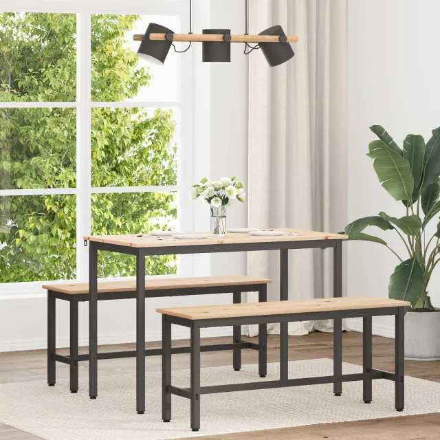vidaXL Eettafel Naturel 110 x 55 x 75 cm Massief grenenhout Bruin