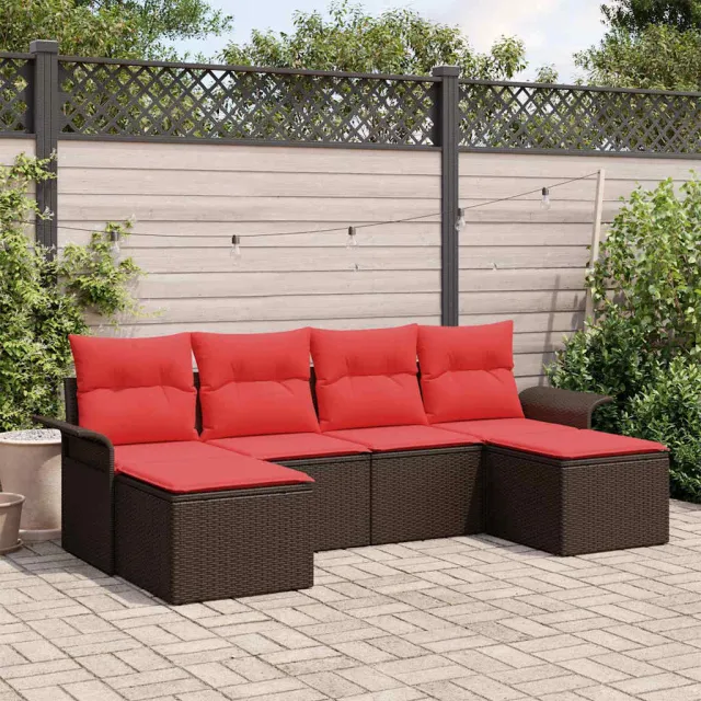 vidaXL Tuin Sofa Set 6 st Bruin poly rattan, foto 2