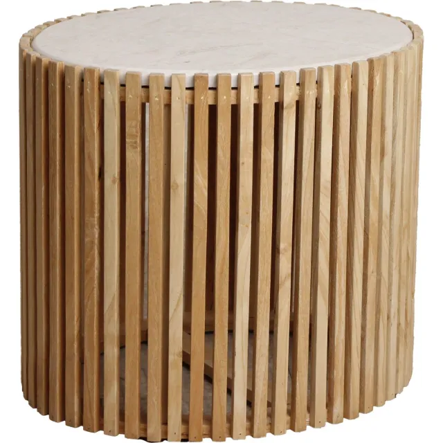 Raw Materials Infinity bijzettafel ovaal - 52x42x45 cm Naturel