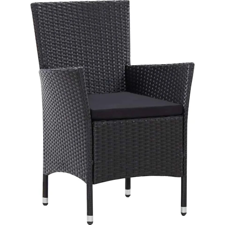 vidaXL 9-delige Tuinset poly rattan zwart