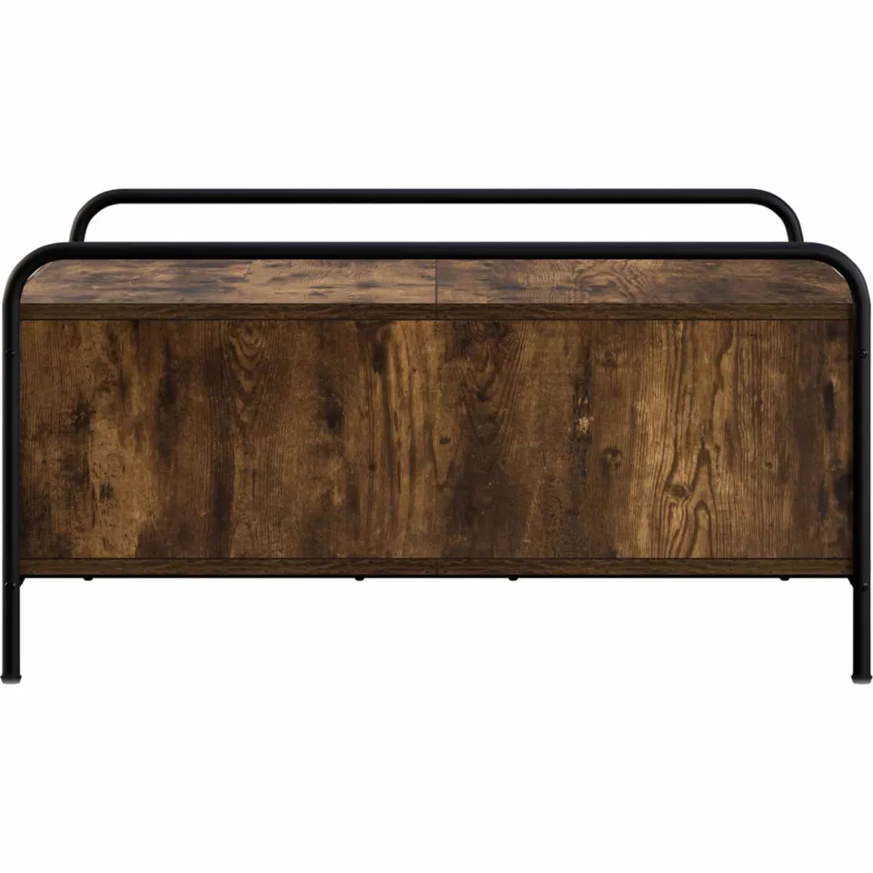 vidaXL Salontafel Gerookt eiken 90 x 90 x 41 cm Bewerkt hout, foto 4
