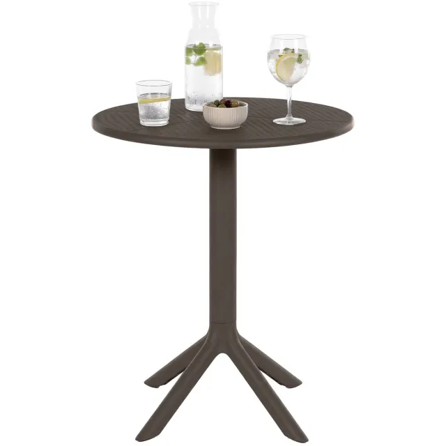 CLP Lacota Tuintafel - Rond 60 cm - Weerbestendig - UV-bestendig - Voor balkon - taupe