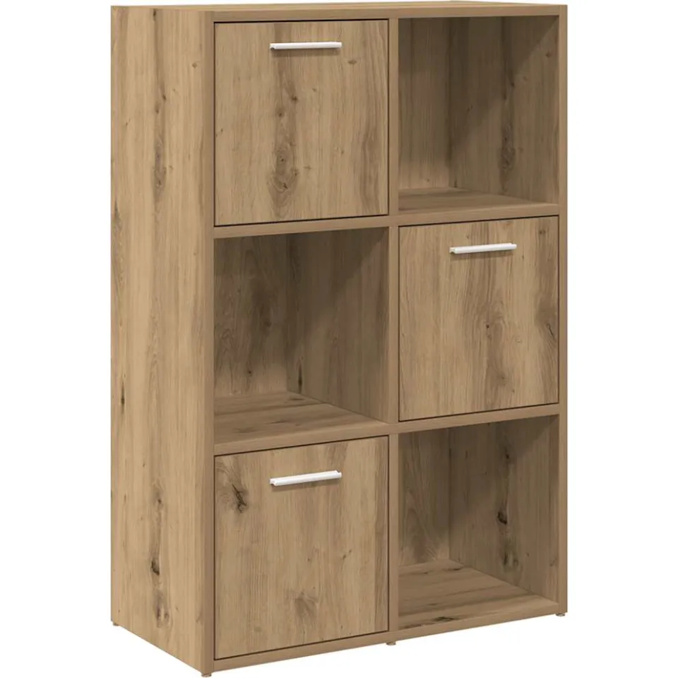 vidaXL Boekenrek 60,5x30x90 cm bewerkt hout artisanaal eikenkleurig Bruin