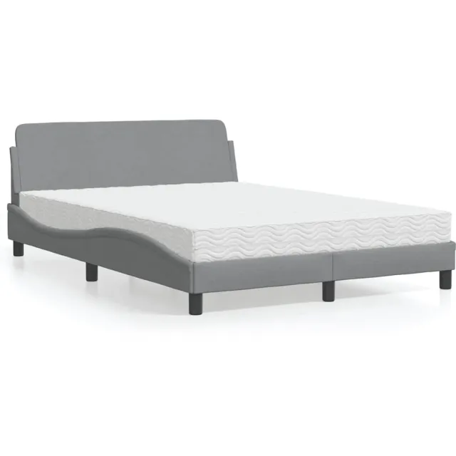 vidaXL Bed met matras "Dover" stof lichtgrijs 140x200 cm