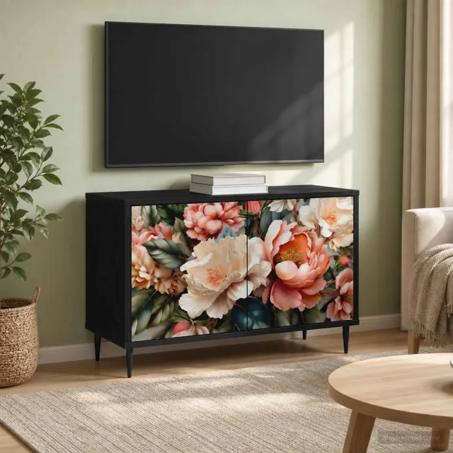 vidaXL Tv-meubel BORNE 69 x 33 x 50,5 cm Zwart eiken Bewerkt hout, foto 2