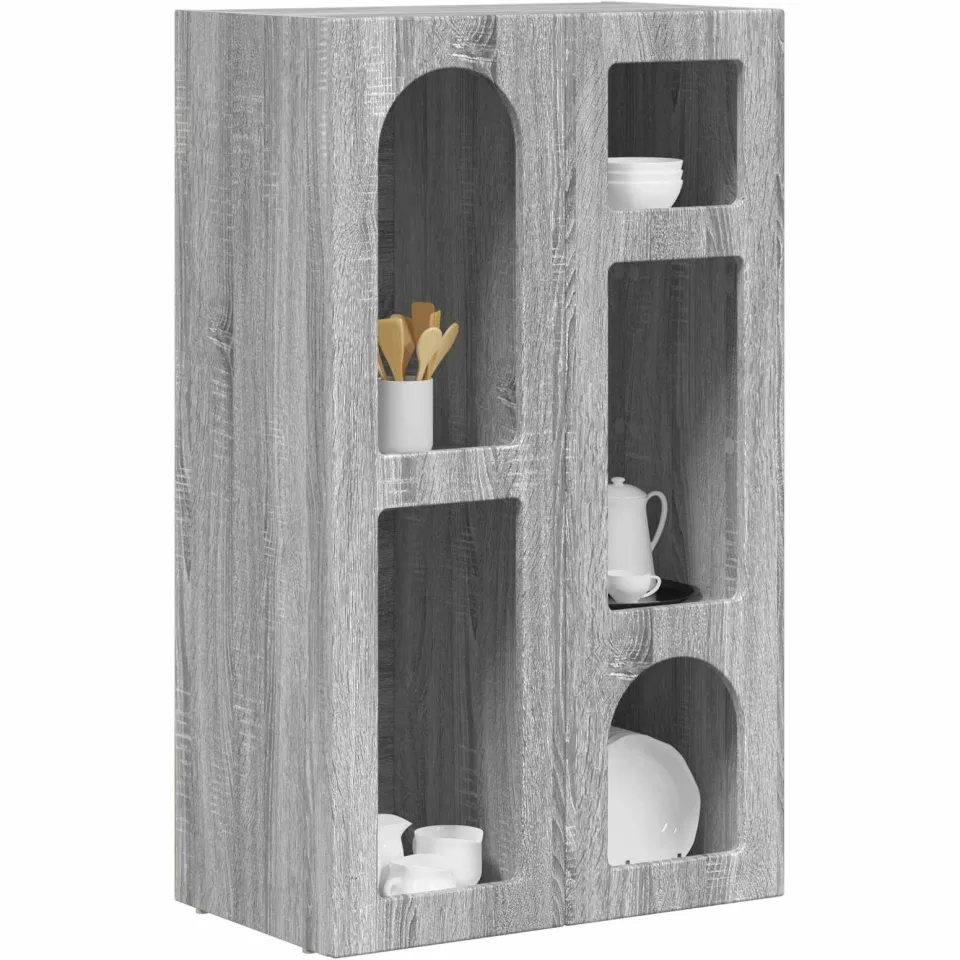 vidaXL Dressoir ELST Grijs Sonoma 59 x 35 x 100,5 cm Bewerkt hout