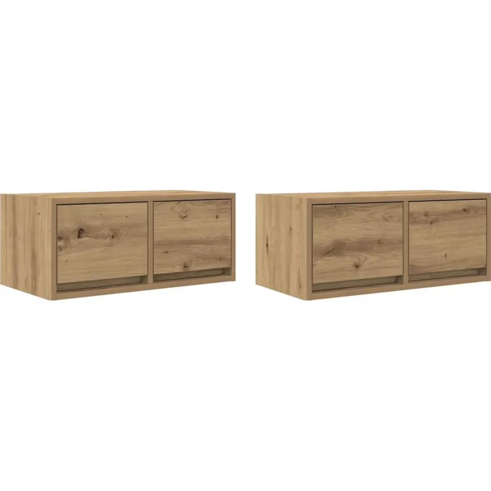 vidaXL Tv-meubelen 2 st 60x31x25,5 cm bewerkt hout artisanaal eiken, foto 3