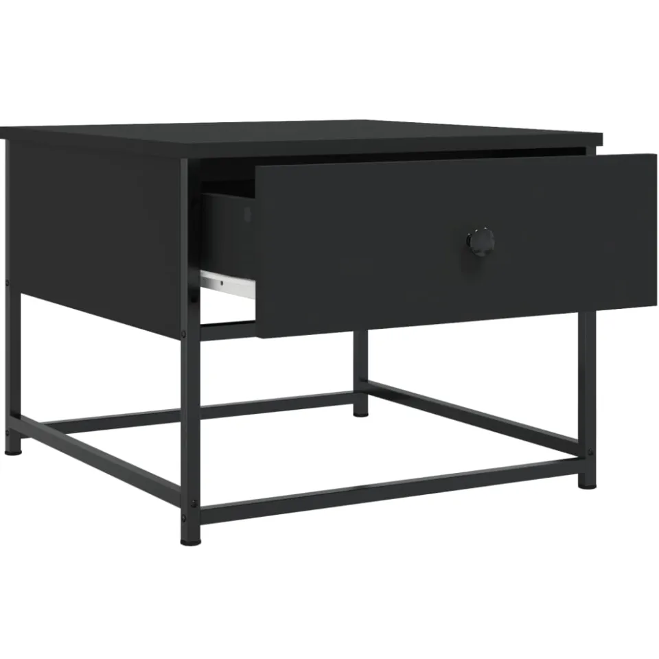vidaXL Salontafel 51x51x40 cm bewerkt hout zwart
