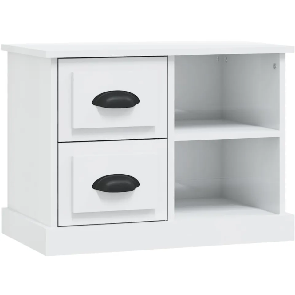 vidaXL Nachtkastje 60x35,5x45 cm hoogglans wit