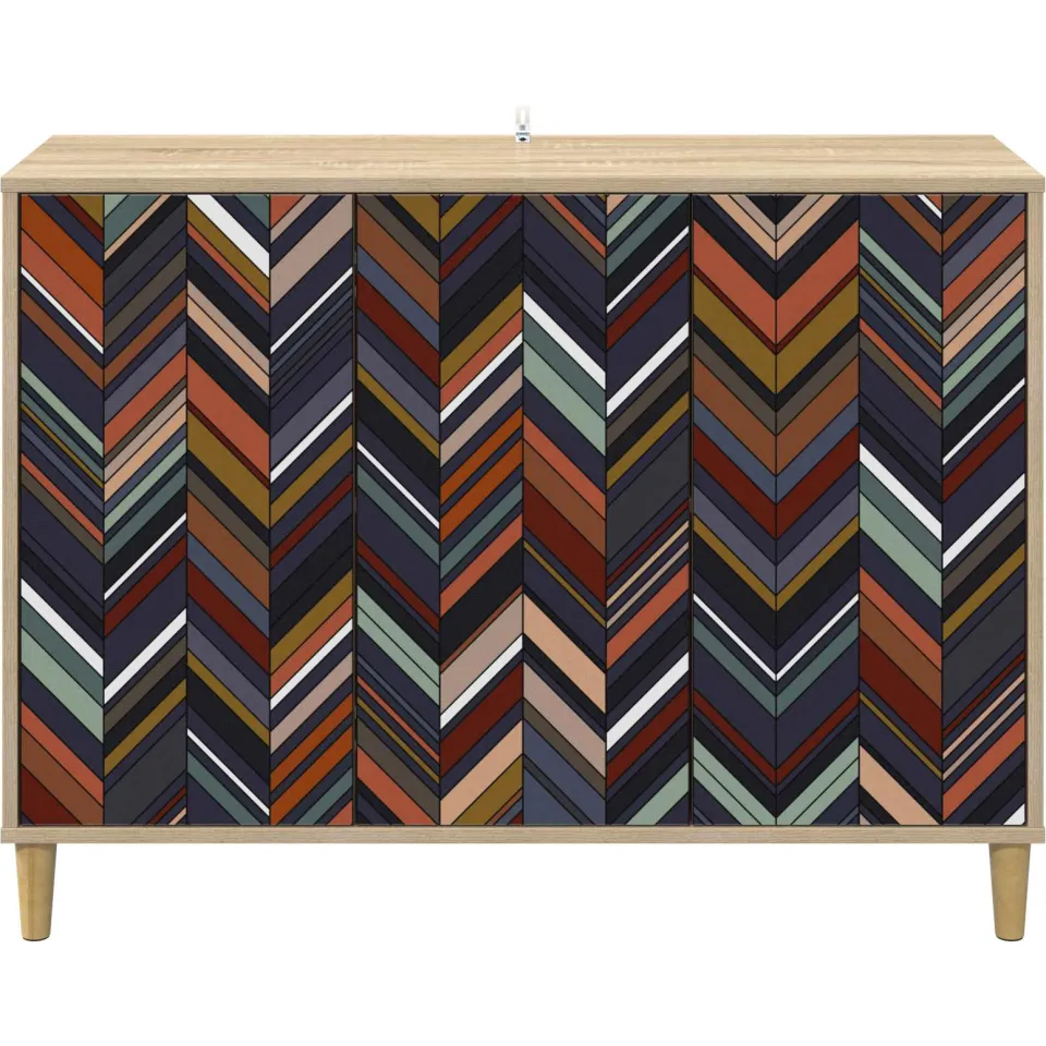 vidaXL Dressoir OMMEN Sonoma 102 x 33 x 75 cm Bewerkt hout bruin, foto 4
