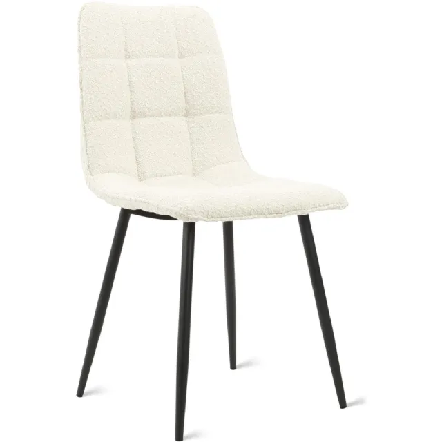 Set van 2 - Nest of Nora Eetkamerstoelen Noa Bouclé - Ivoor - Scandinavisch