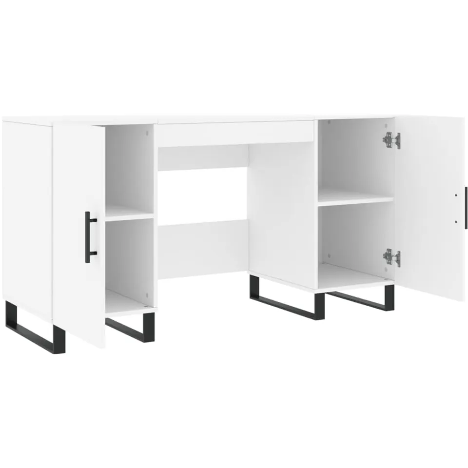 vidaXL Bureau 140x50x75 cm bewerkt hout wit