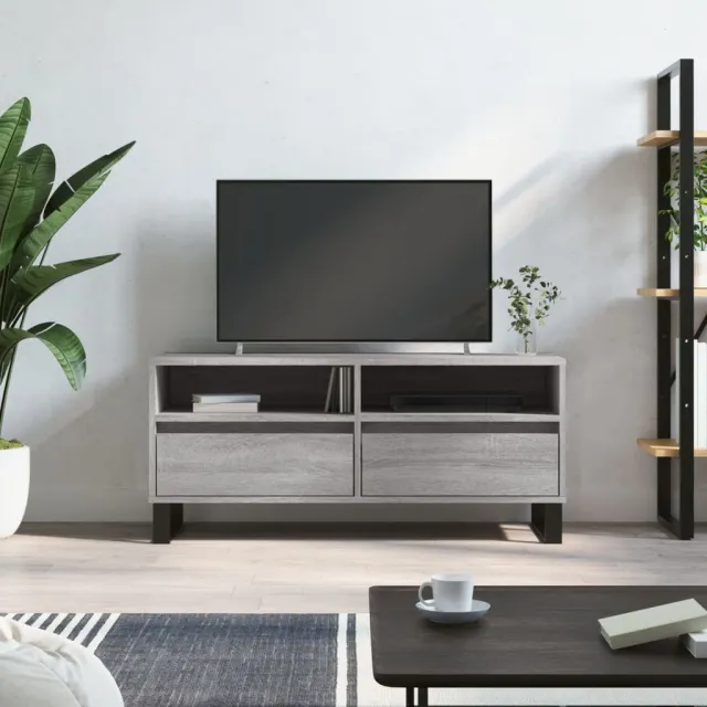 vidaXL Tv-meubel 100x34,5x44,5 cm bewerkt hout grijs sonoma eikenkleur