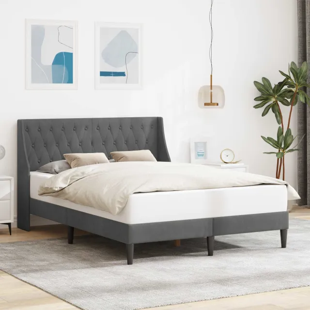 vidaXL Bedframe met hoofdeinde Blauw 120 x 190 cm Fluweel