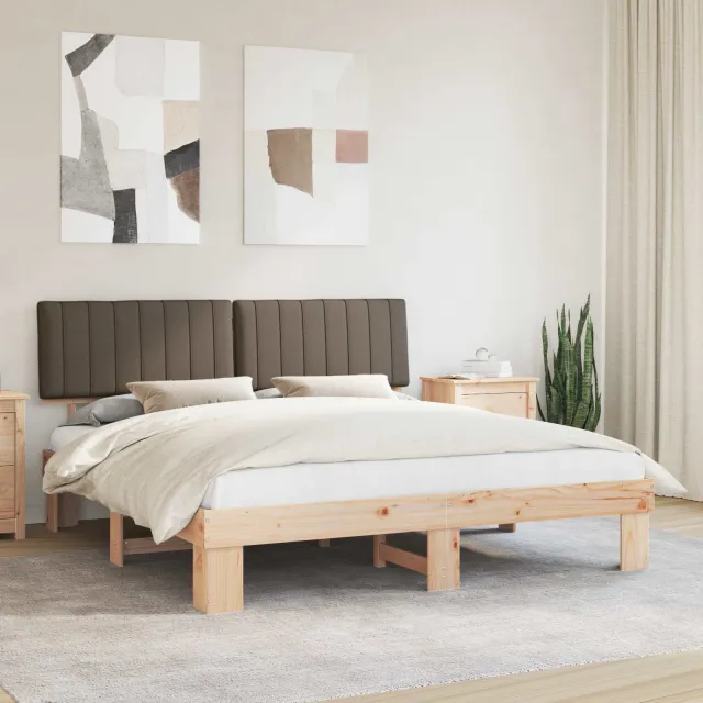 vidaXL Bedframe met Gevoerd Hoofdgedeelte Taupe 180 x 200 cm