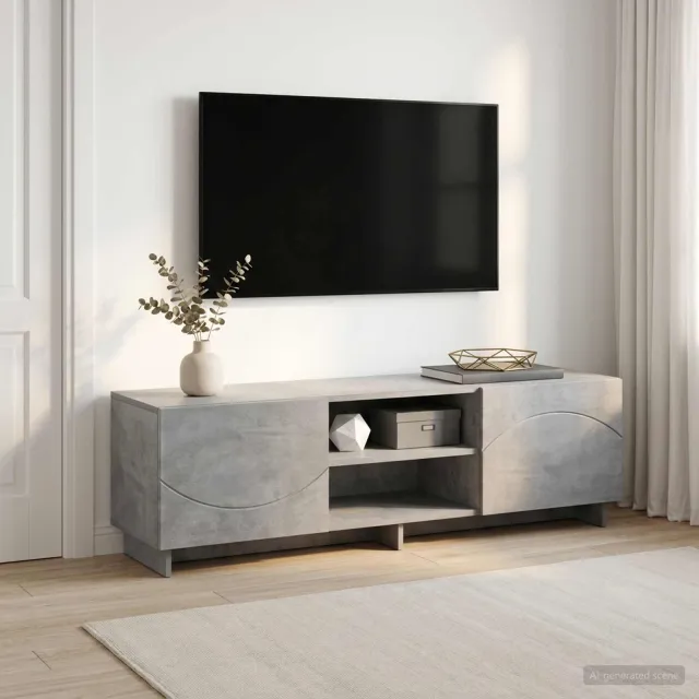 vidaXL TV-standaard 140 x 34,5 x 40 cm Betongrijs Bewerkt hout