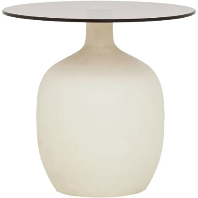 Tower Living Vigo endtable 45x45x41 fixed white glass Gebroken wit
