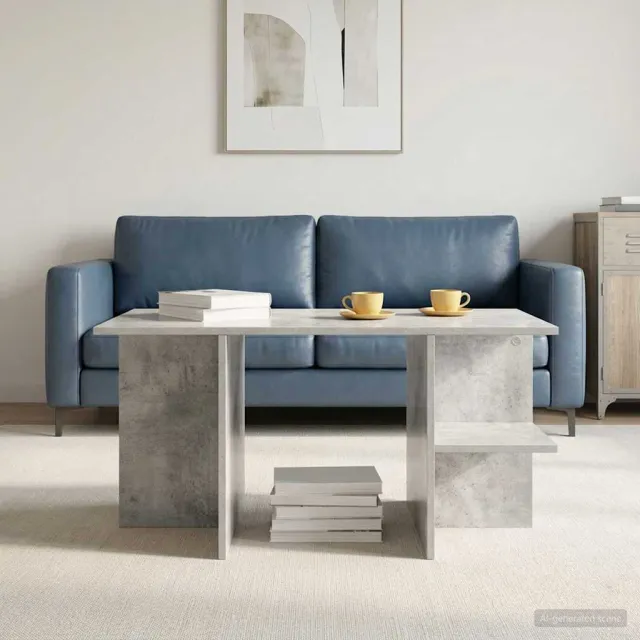 vidaXL Salontafel Betongrijs 87 x 50 x 45 cm Geconstrueerd hout grijs, foto 2