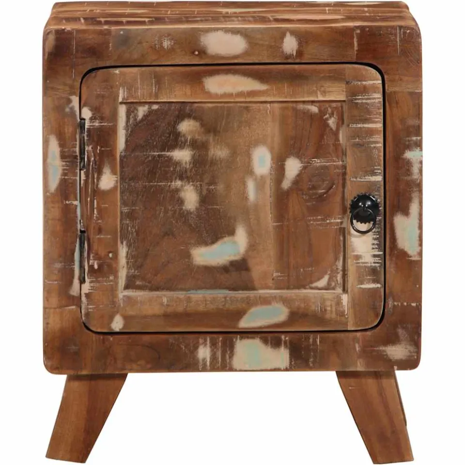 vidaXL Nachtkastje 2 st 40x32x46 cm massief gerecycled hout bruin, foto 2