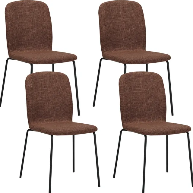 Albatros International Albatros Stapelstoel ENNA Set van 4, Bruin - Stapelbare Vergaderstoel - Bezoekersstoel, Comfortabele Stoelen voor Wachtkamer
