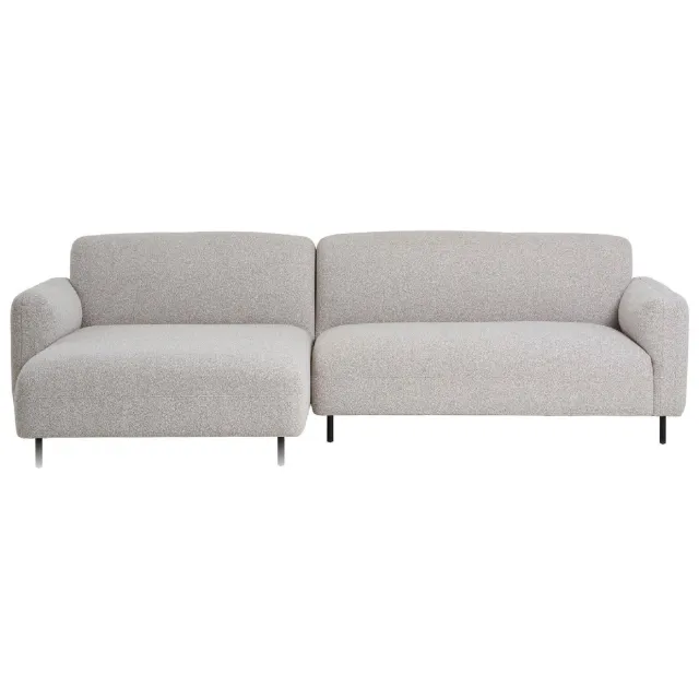 Nest of Nora Loungebank met chaise longue links - Aros - Bouclé - Lichtgrijs