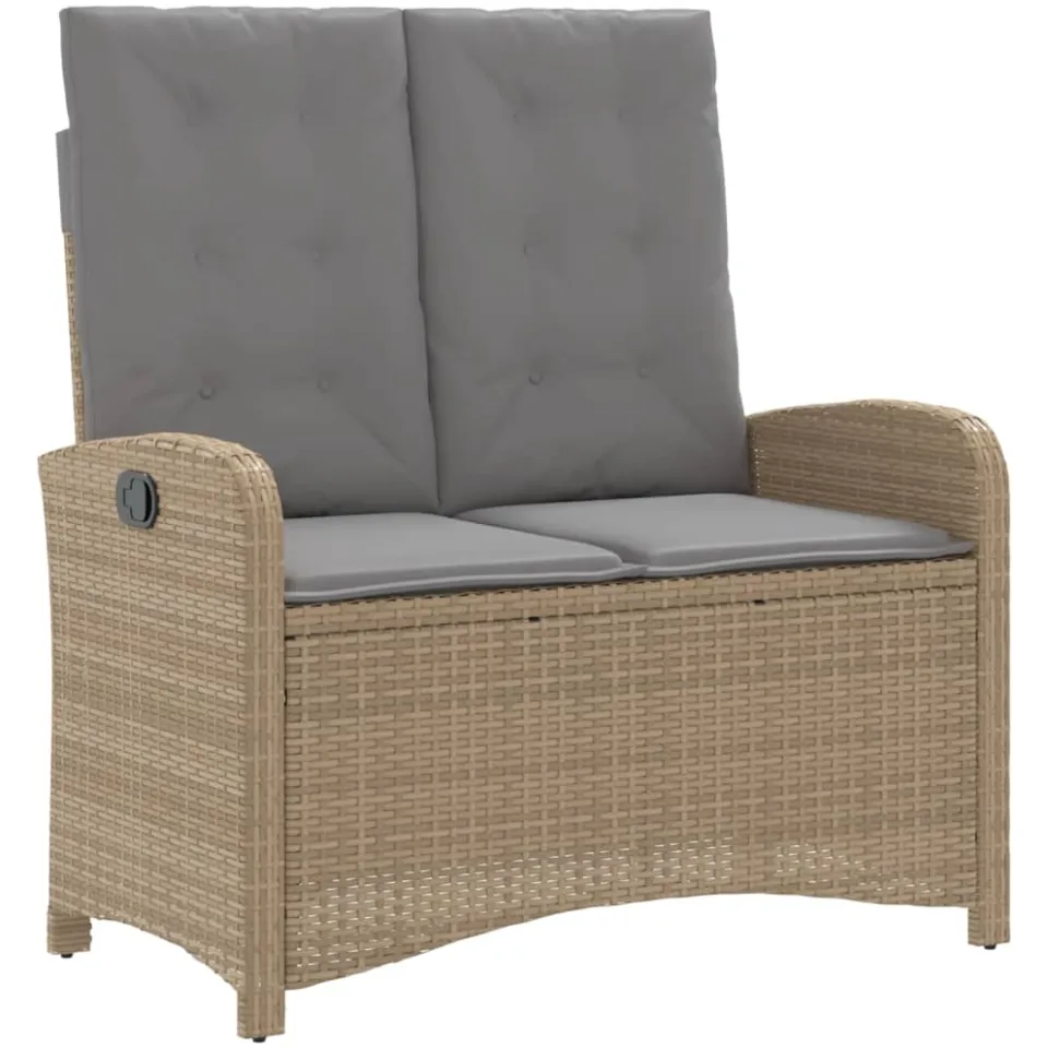 vidaXL 4-delige Tuinset met kussens poly rattan beige, foto 4