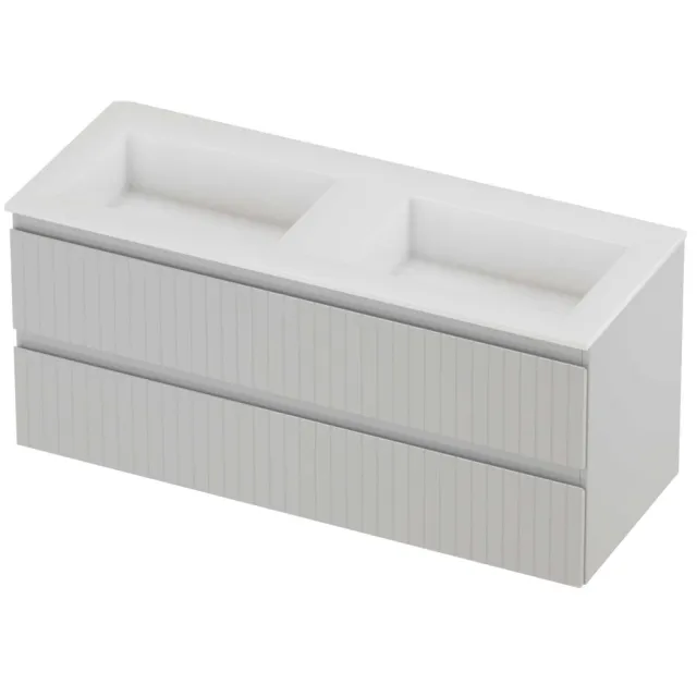 Proline Aristo Badmeubelset Polystone Elegant Dubbel 120x46x54 cm Glans Wit Glans Wit