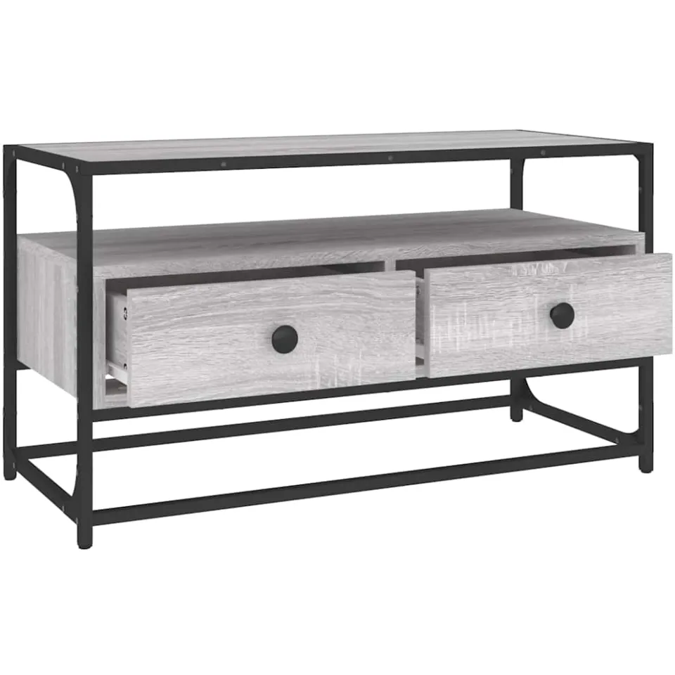 vidaXL Tv-meubel 80x35x45 cm bewerkt hout grijs sonoma eikenkleurig, foto 4