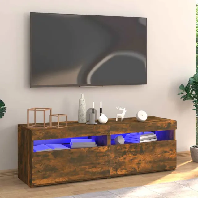 vidaXL Tv-meubel met LED-verlichting 120x35x40 cm gerookt eikenkleurig Bruin