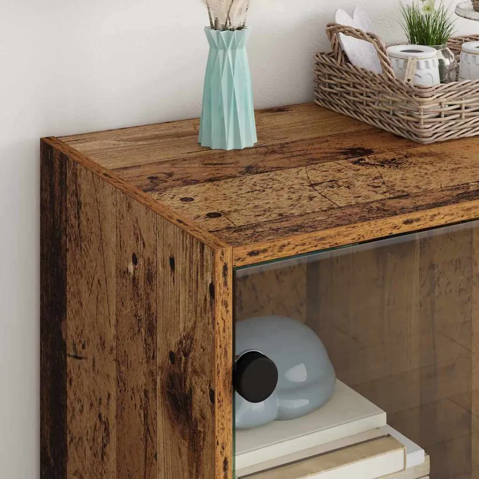 vidaXL Bijzetkast Oud Hout 68 x 37 x 75,5 cm Bewerkt hout bruin, foto 4