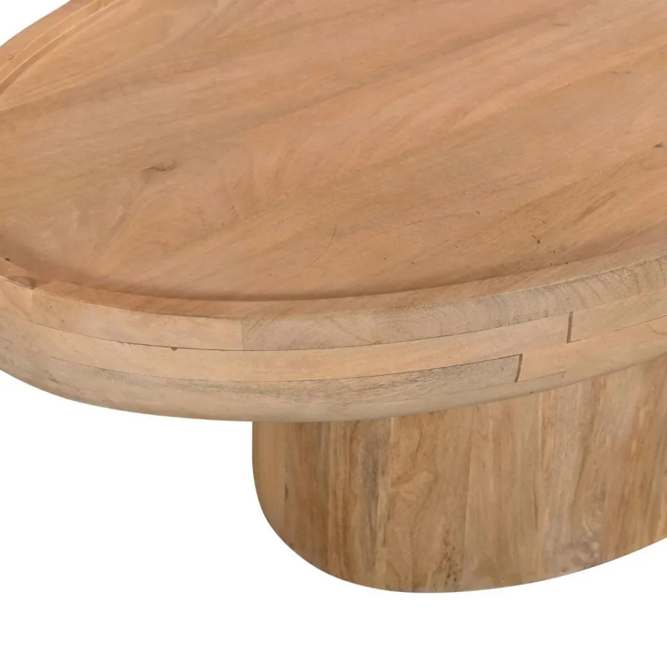 Giga Meubel Salontafel Sola Ovaal - Mangohout - Naturel - 120x65x39cm, foto 7