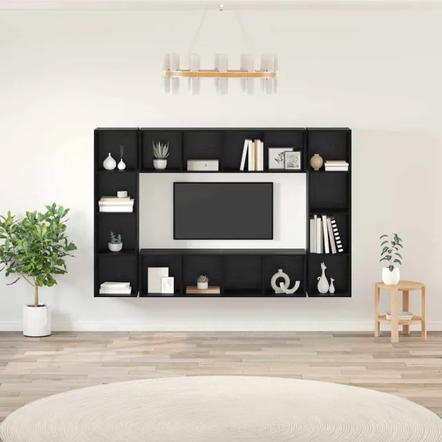 vidaXL Tv-meubelset 4 st 37 x 37 x 142,5 cm Zwart