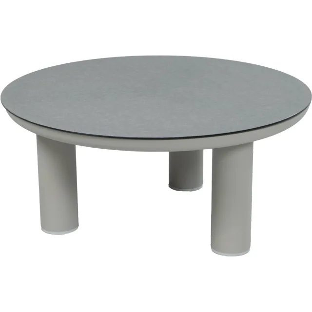 Normin Lounge tuintafel Porto ø80cm | Ceramic Brono/Naturel | Keramiek & aluminium Naturel, Ceramic Brono
