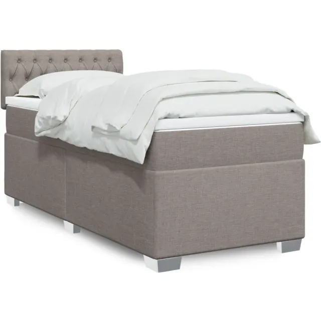 vidaXL Boxspring met matras stof taupe 80x200 cm
