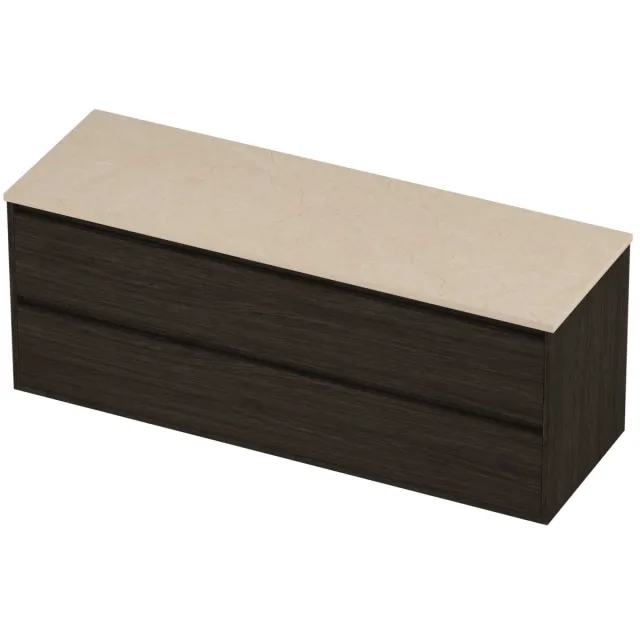 Proline Deck Badmeubelset Hardsteen Greeploos Symmetrisch Kader 140x46x54 cm Sand Stone Mokka Oak Eiken