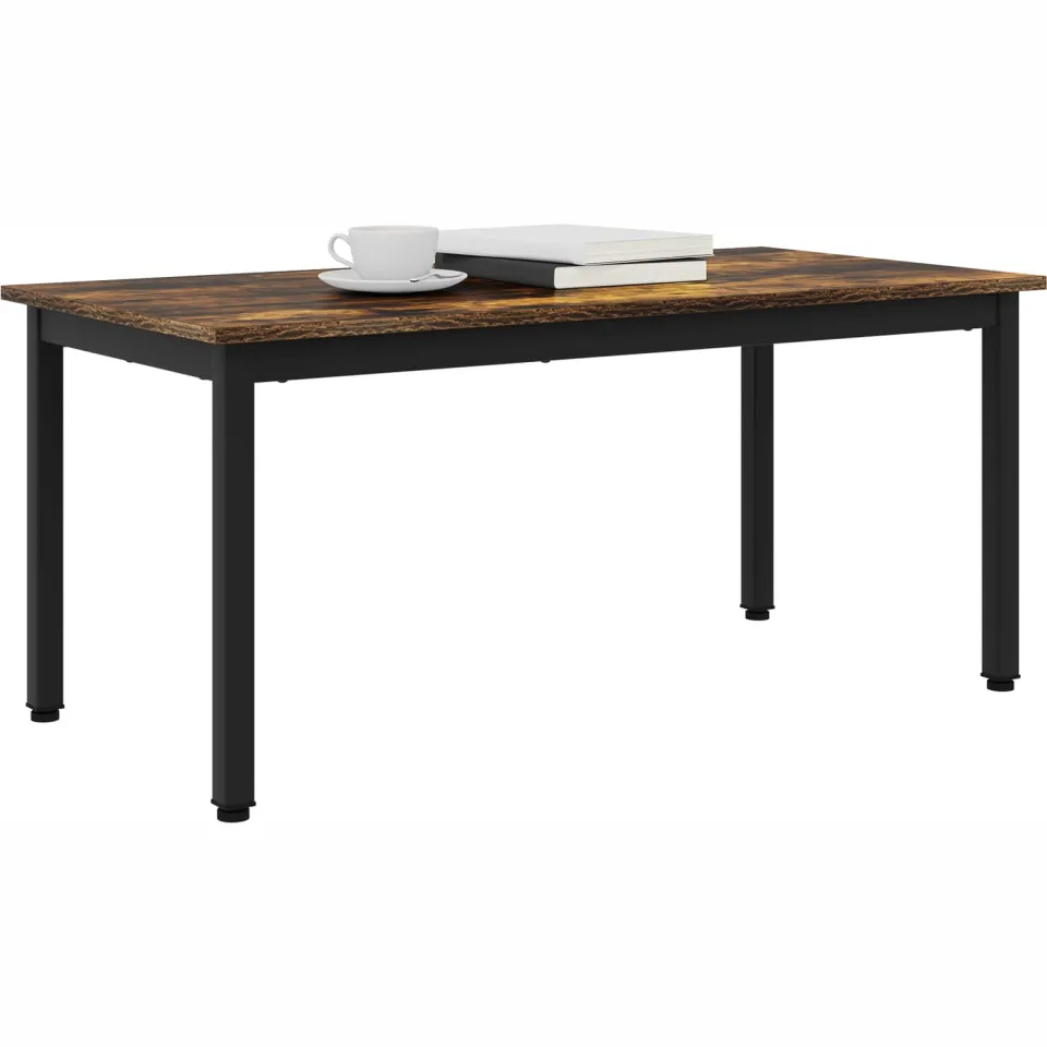vidaXL Salontafel Rook Eik 100 x 50 x 45 cm Bewerkt hout Grijs