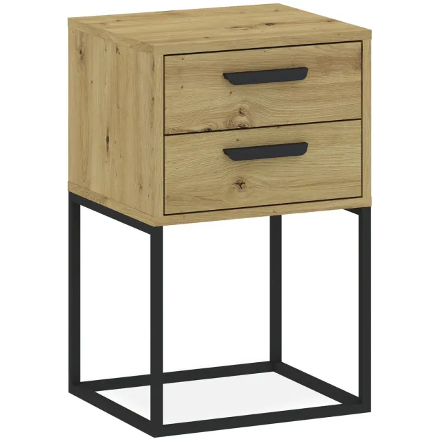 KONSIMO RECTUS Nachtkastje - met lades - Bijzettafel - Brons - 40x65x39 cm
