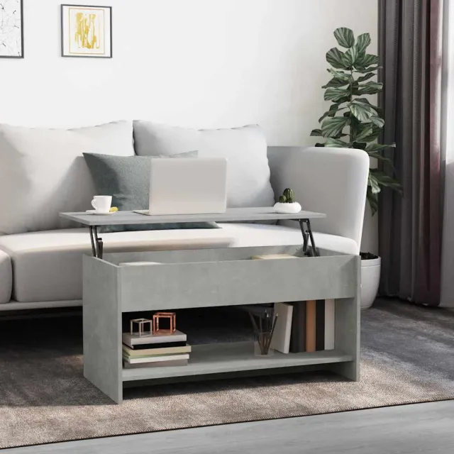 vidaXL Salontafel 102x50x52,5 cm bewerkt hout betongrijs grijs, foto 2