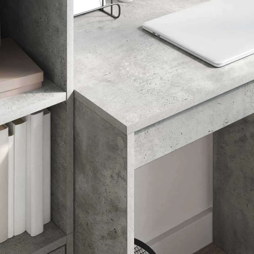 vidaXL Bureau Beton Grijs 115,5 x 50 x 127 cm 2 st, foto 3