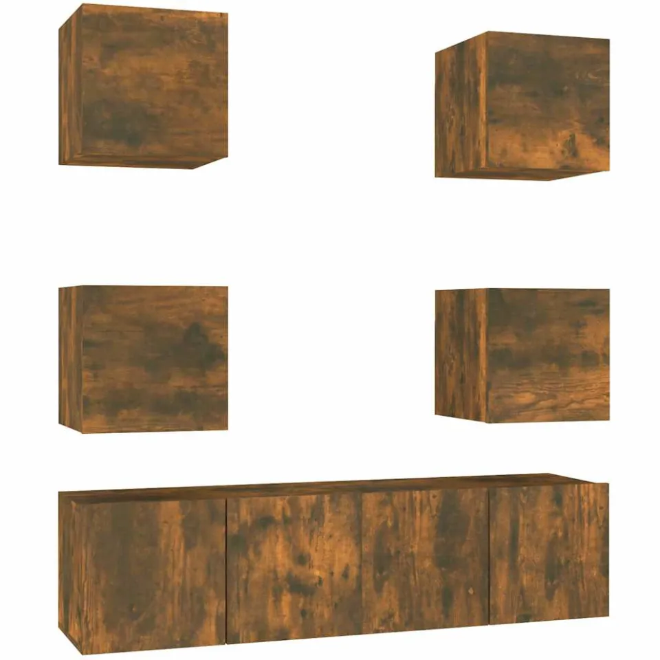 vidaXL 6-delige Tv-meubelset bewerkt hout gerookt eikenkleurig, foto 3