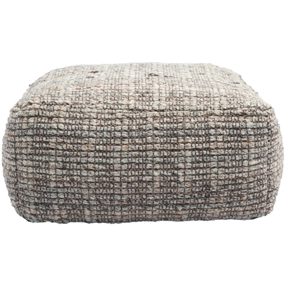 NOUS Living poef Dana beige/zwart