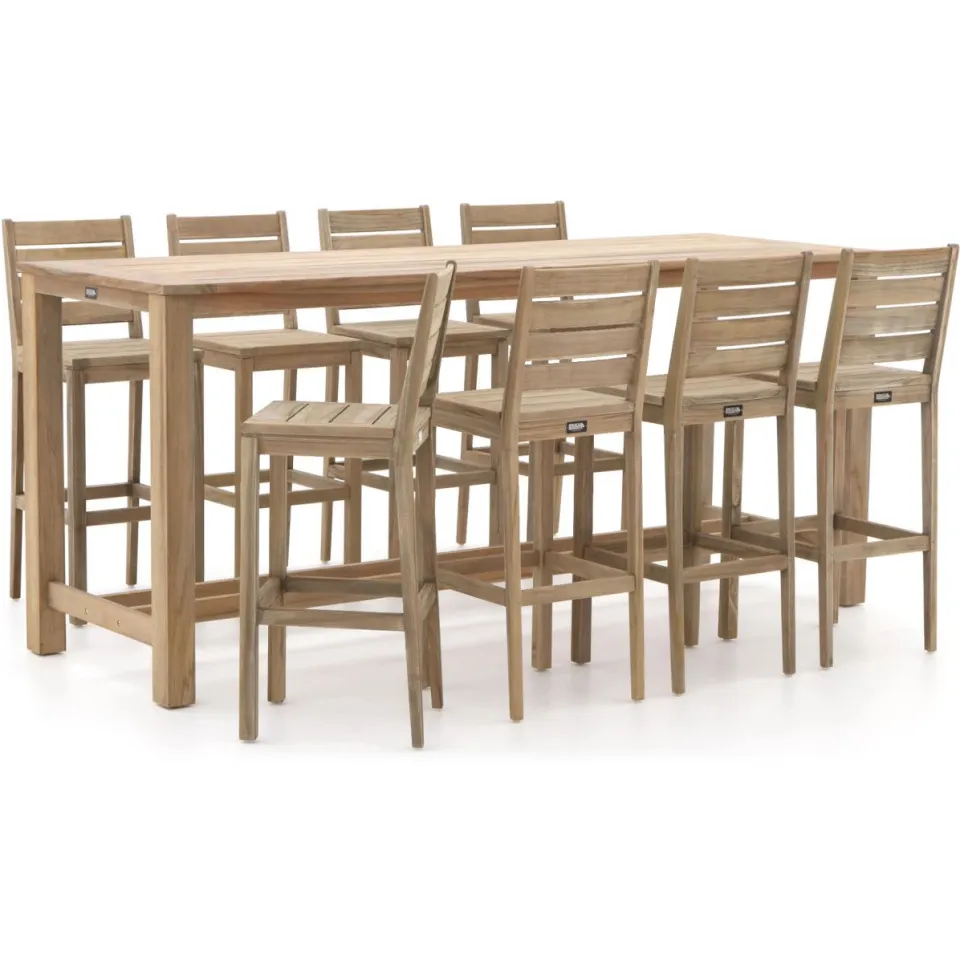 ROUGH Furniture ROUGH-S/ROUGH-X 240cm barset 9-delig bruin, foto 5