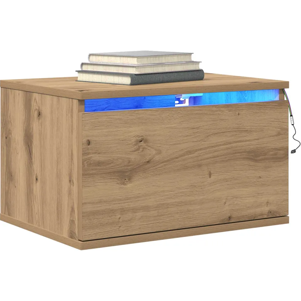 vidaXL Wandkastje Artisan Eiken 50 x 36 x 30 cm Bewerkt hout Beige